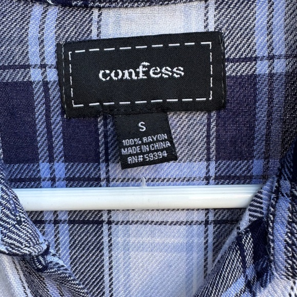 Boyfriend Oversized Plaid Button-Down Shirt | Women's S - Picture 4 of 5